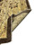 Back of the rug folded over the gold border showing tight regular knot rows