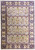 12' x 16' French rug with ivory floral panel field, blue border and burgundy rosette chains