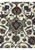 Small pendant cartouche in taupe and navy between medallion and border on an ivory Isfahan rug