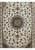 Ivory field of a Persian Isfahan rug with scrolling vines, palmettes and central navy lobed medallion