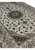 Corner spandrel of a 7x10 Isfahan rug, taupe and navy scalloped shape filled with palmettes and blossoms