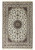 6'9 x 10'1 Persian Isfahan rug, ivory field, navy medallion, signed Yazdani, wool and silk on silk foundation