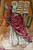 Bearded figure in crimson mantle raising the tablets, green Torah scroll at his side