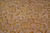 Close detail of two rosettes and curling tendrils in deep and light gold on taupe