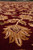 18 by 27 Indian wool rug pile detail showing a large gold and ivory palmette