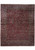 Full view of 12x15 antique Persian Sarouk rug with burgundy field and navy floral border