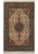 Full view of ivory 5'10" x 9'8" Persian Tabriz rug with green floral border