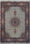 9'8" x 13'4" Persian Tabriz rug with ivory field, coral medallion and cobalt blue border