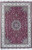 8 x 12 Persian Tabriz rug shown flat, burgundy field with ivory floral border