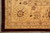 Ivory border corner with rosette, star flower and small blossoms over soft gold ground