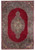 11'6" x 16' Persian Kerman rug shown flat with ruby red field and floral medallion