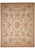 Full overhead view of 12x15 Aubusson flat weave rug with oval floral medallion