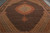 Close overhead of the 11'6" x 16'6" Tabriz Mahi field, scalloped medallion and beige spandrels