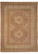 Brown field 9x12 Oriental Haji Jalili rug with ivory floral medallion and layered borders