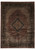 Rust and black Tabriz Mahi design rug with fish pattern field and floral black border