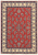 8'4 x 11'6 signed Persian Yazd rug with coral rose floral spray field and ivory bouquet border