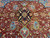 Oversize 12x15 Persian Heriz rug field detail with rust ground, palmettes and olive green vines