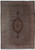 Full view of 9'10" x 13' Persian Tabriz Mahi rug with ivory field and rust medallion
