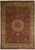 Maroon Esfahan design medallion rug with ivory border, hand-knotted wool, photographed flat from above