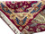Corner fold with ivory fringe, navy border and neat selvedge on hand-knotted Persian runner