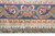 Straight-on border study of blue and gold boteh paisleys framed by red scrolling guards