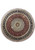 Round 10x10 silk rug with ivory dome medallion, deep red field and black floral border
