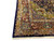 Corner detail of the burgundy border with teal cartouches, deer motifs and ivory guard stripes