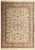 Ivory Tabriz design rug with all over floral vines, rose and burgundy blossoms, mauve borders