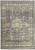 Gray and green 12' x 15' Oushak design rug shown flat with sage medallion and ivory border