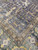 12 x 15 Oushak rug field detail showing woven birds, deer and trees on blue gray ground