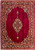 10'4" x 14'1" Persian Kerman rug with burgundy pomegranate open field and floral medallion
