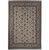 Full overhead view of ivory 8x12 Persian Tabriz rug with all over floral field