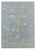 Slate blue and gray 12x18 Oushak rug with gold, green and ivory all-over floral pattern