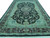 Oversize 12x18 black Oriental rug with wine medallion, sage green borders and dense ivory floral vinework