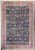 Navy blue antique Persian Mahal rug with rose border and all-over floral design, full view
