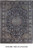 10'10" x 14'5" Persian Kashan rug with navy field, ivory medallion and periwinkle floral border