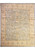 Full overhead view of the 13'6" x 15'10" olive green Chobi Ziegler rug with ivory floral border