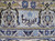 Woven signature cartouche in the border, hallmark of a workshop-made Persian Kashan rug