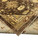 14x19 Chobi Peshawar rug corner folded back to reveal the pale reverse and selvedge
