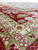 13x24 Indian Jaipur rug border detail with green guard stripe and red flower heads