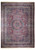 10'3" x 13'6" Persian Khorasan rug with rose red field and indigo floral border