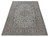 Ivory and beige Kashan rug shown at an angle, dense floral vinework and multi-band borders