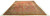 Angled view of the large antique Persian rug, red ground lightened by overhead gallery lighting