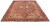 Angled floor view of a red Heriz area rug showing ivory corner spandrels and charcoal border