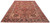 Angled floor view of red Heriz showing full geometric layout and near-black navy main border