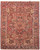 8 x 11 Persian Heriz rug with brick red field, geometric medallion and ivory corner spandrels