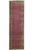 3'2 x 15'6 Persian Tabriz runner shown flat with rose red paisley field and green borders