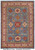 10'2" x 14'3" Kazak rug with dusty blue field, red medallions and ivory geometric borders