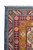 Corner detail with ivory fringe, red Greek key border and olive green guard band