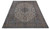 Angled floor view of ivory 10x13 Kashan wool rug showing layered floral borders